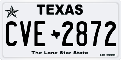 TX license plate CVE2872