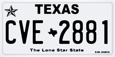 TX license plate CVE2881
