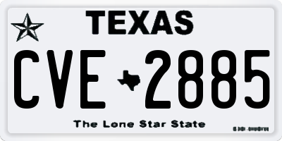 TX license plate CVE2885