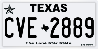 TX license plate CVE2889
