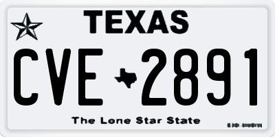 TX license plate CVE2891