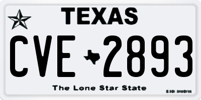 TX license plate CVE2893