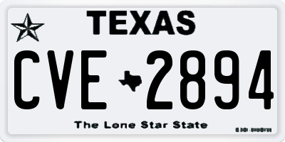TX license plate CVE2894