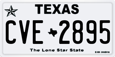 TX license plate CVE2895