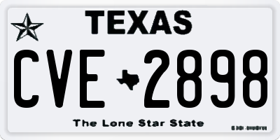 TX license plate CVE2898