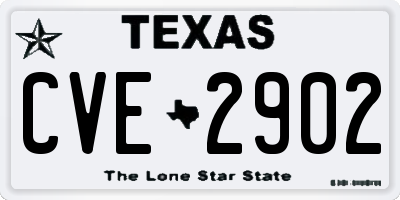 TX license plate CVE2902