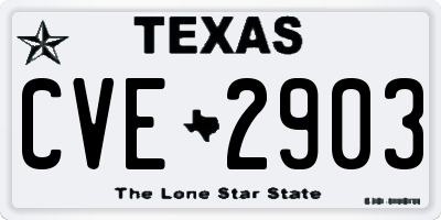TX license plate CVE2903