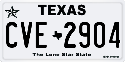 TX license plate CVE2904