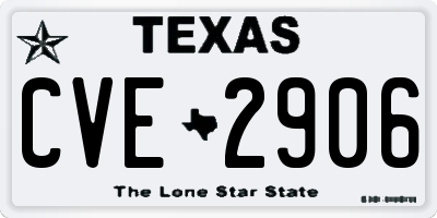 TX license plate CVE2906