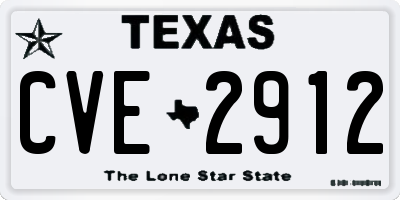 TX license plate CVE2912
