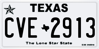 TX license plate CVE2913