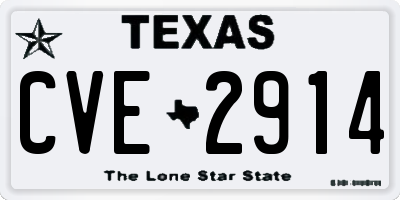 TX license plate CVE2914