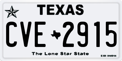 TX license plate CVE2915