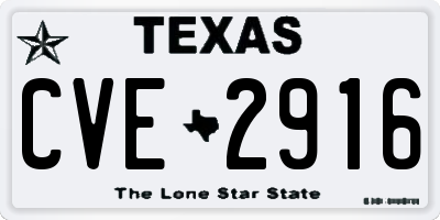TX license plate CVE2916