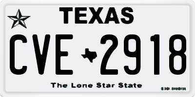 TX license plate CVE2918