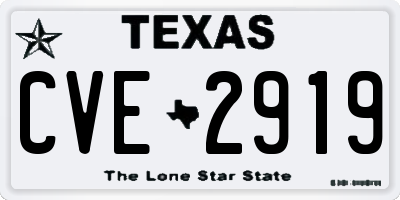 TX license plate CVE2919