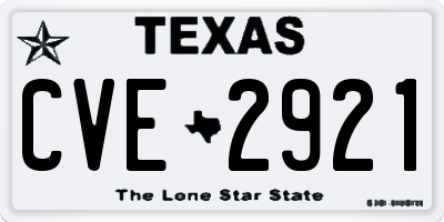 TX license plate CVE2921