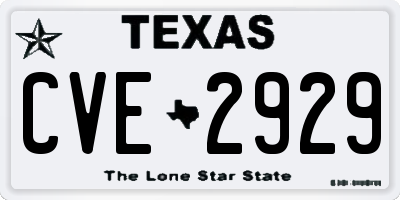 TX license plate CVE2929