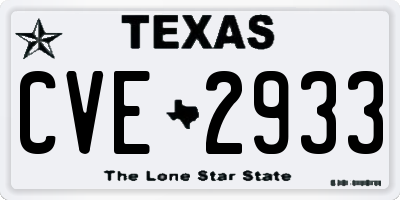 TX license plate CVE2933