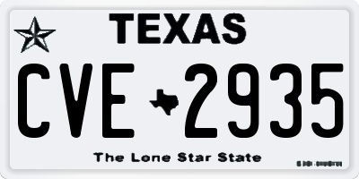 TX license plate CVE2935