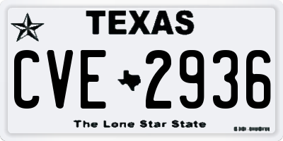 TX license plate CVE2936