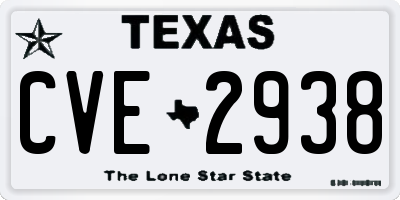 TX license plate CVE2938