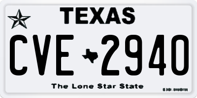 TX license plate CVE2940
