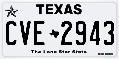 TX license plate CVE2943