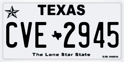 TX license plate CVE2945