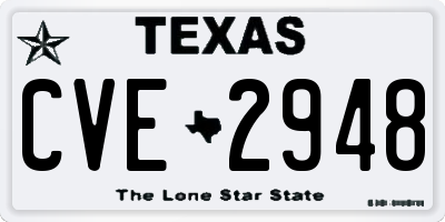 TX license plate CVE2948