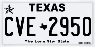 TX license plate CVE2950