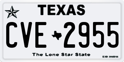 TX license plate CVE2955