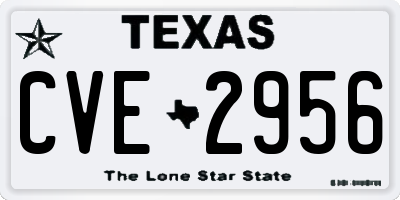 TX license plate CVE2956