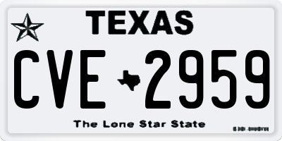 TX license plate CVE2959