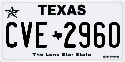 TX license plate CVE2960