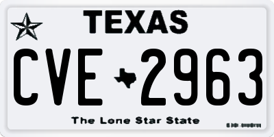 TX license plate CVE2963