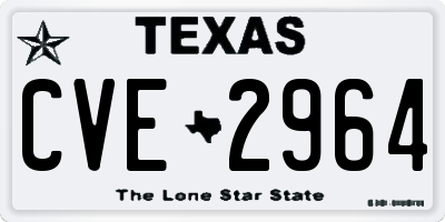 TX license plate CVE2964