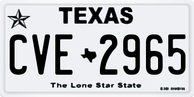TX license plate CVE2965