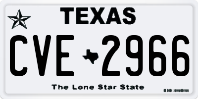 TX license plate CVE2966