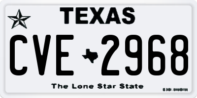 TX license plate CVE2968