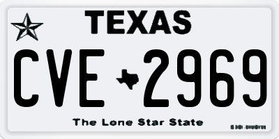 TX license plate CVE2969