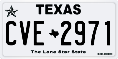 TX license plate CVE2971