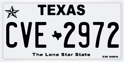 TX license plate CVE2972