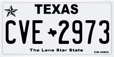 TX license plate CVE2973