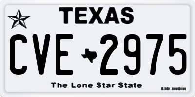 TX license plate CVE2975