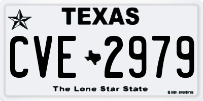 TX license plate CVE2979