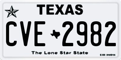 TX license plate CVE2982