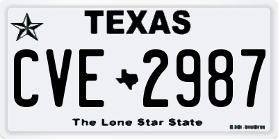 TX license plate CVE2987