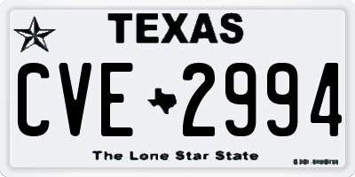 TX license plate CVE2994