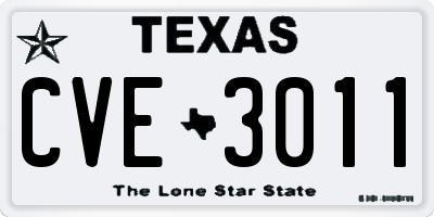 TX license plate CVE3011